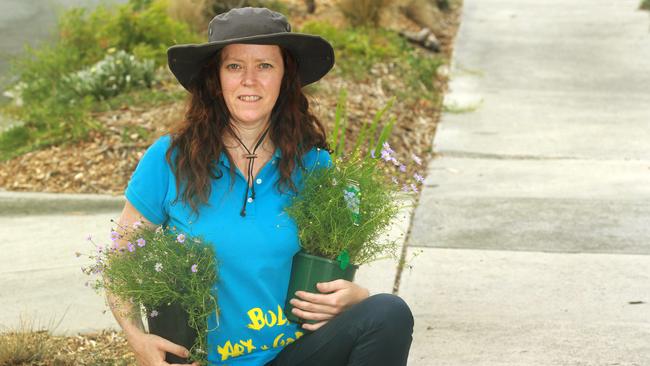 Nature Strip Gardening. Council is stripping back regulations on planting in nature strips Tash Gibson, seedling buyer for Bulleen Art and Garden is pictured with plants at a suburban corner nature strip in th some plants in Monash Street, Bulleen Picture: Janine eastgate