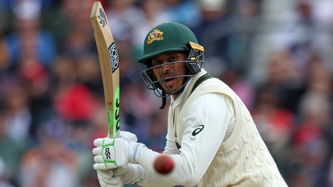 Usman Khawaja and David Warner posted their first century of the tour. Picture: AFP.