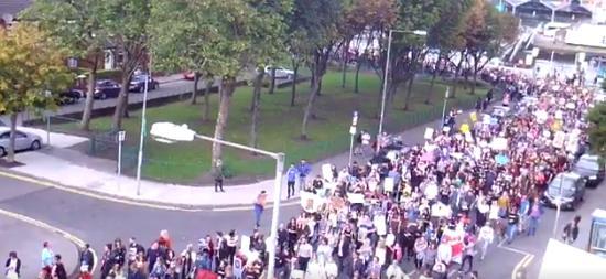 Large Turn Out for Abortion-Rights March in Dublin in Wake of Referendum Announcement. Credit - Twitter/Will St Ledger via Storyful