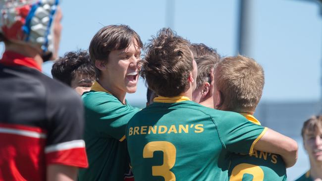 Ignatius Park College and Kirwan State High School teams take on St Brendanâ€™s College Yeppoon teams in Queensland state rugby league semi finals at Mackay on Wednesday, August 24, 2022.