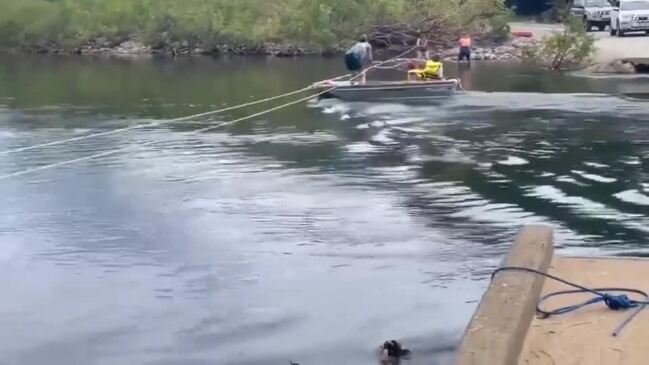 Pulley punt crossing of Mulgrave River at Goldsborough