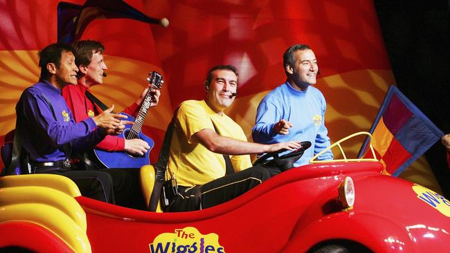 The Wiggles perform at the Sydney Entertainment Centre on March 10, 2005 in Sydney, Australia. (Photo by Matt King/Getty Images)