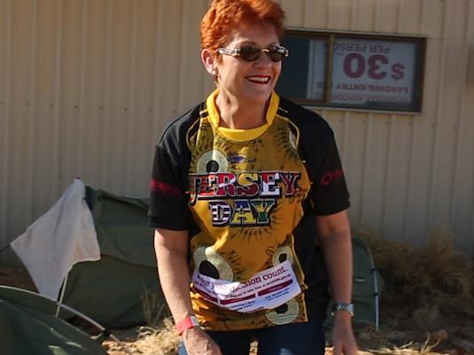 Pauline Hanson: fresh as a daisy and ready to hit the Birdsville Races. Picture: Lulu Freedman.