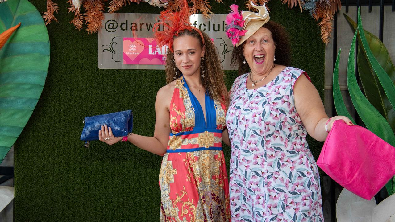 Jessica Linnell and Mary Linnell at the 2024 Darwin Cup Carnival Ladies Day. Picture: Pema Tamang Pakhrin