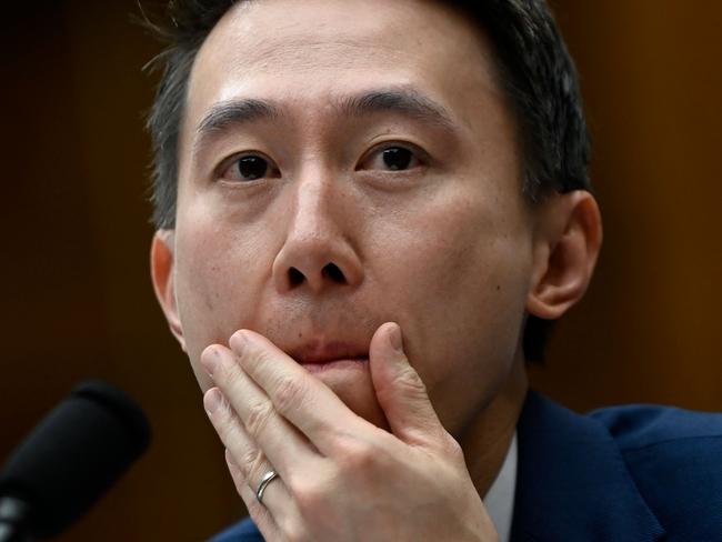 TikTok chief Shou Zi Chew confirmed user data was still accessible by the company’s staff in China. Picture: AFP