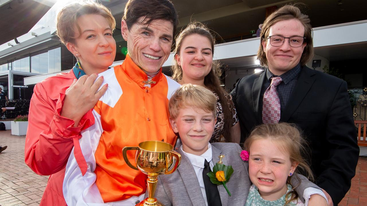 Craig Williams with his wife Larysa and kids Victor (21), Olena (17), Oliver (10) and Summer (8). Picture Jay Town