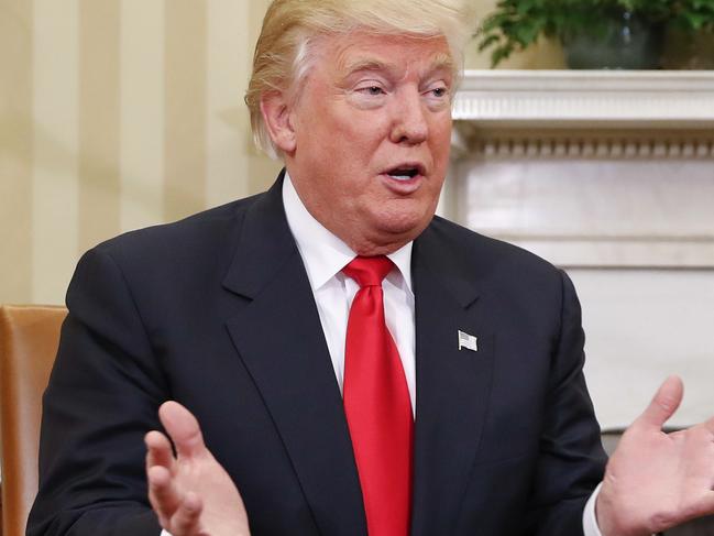 President-elect Donald Trump speaks during his meeting with President Barack Obama in the Oval Office of the White House in Washington, Thursday, Nov. 10, 2016. (AP Photo/Pablo Martinez Monsivais)