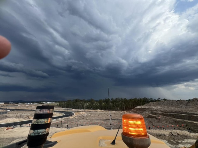 Storm clouds over Ripley, Ipswich, on Tuesday. Picture: Supplied/Joel Myers