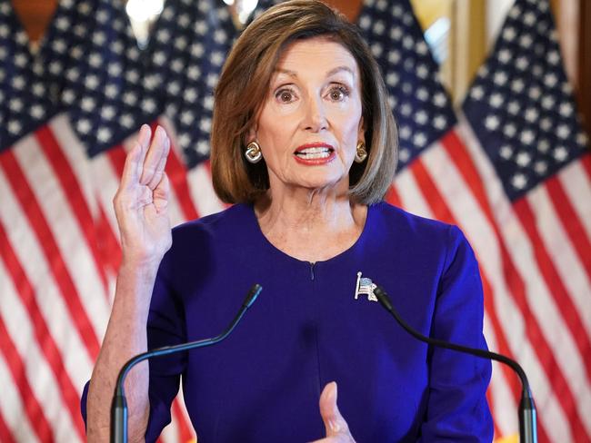 US Speaker of the House Nancy Pelosi, Democrat of California, announces a formal impeachment inquiry of US President Donald Trump. Picture: AFP