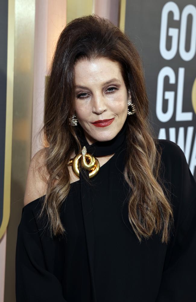 Presley at the Golden Globes, just days before her death. Picture: Todd Williamson/NBC/NBC via Getty Images