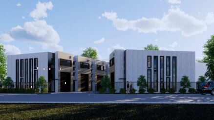 An artist's impression of a building comprising proposed 