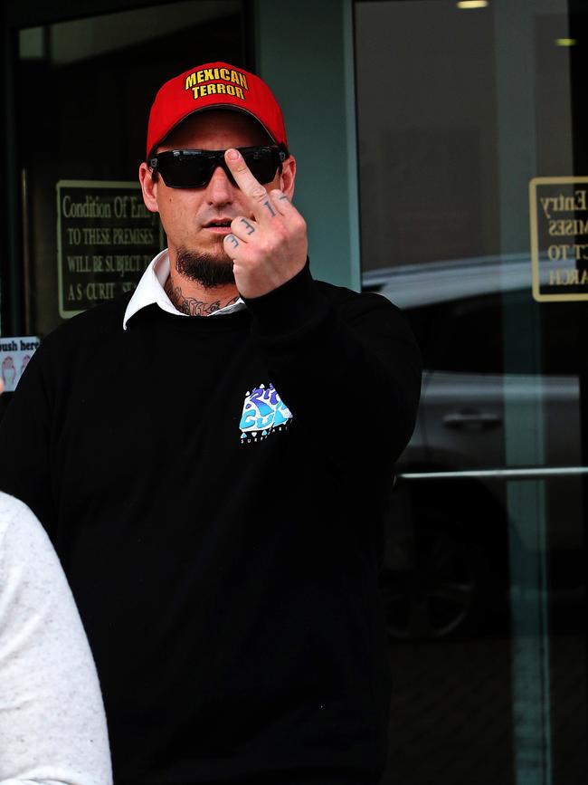 Todd Michael Walker leaves the Devonport Magistrates Court in 2016.