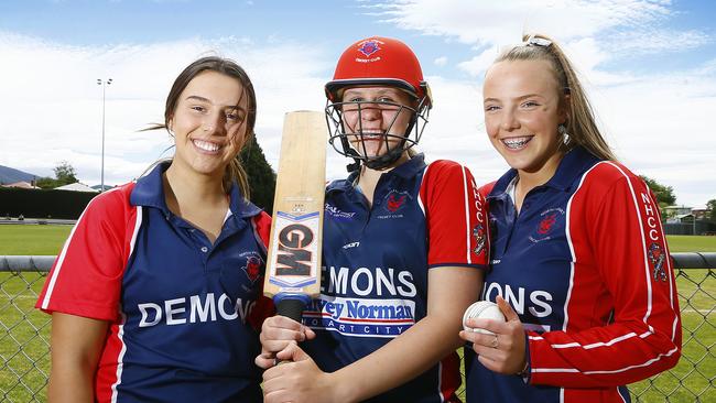 Cricket Australia is hopeful more junior cricketers like Libby Johnston, Abby Brown and Melodie Armstrong will take up the game as a result of the COVID-19 pandemic. Picture: Matt Thompson