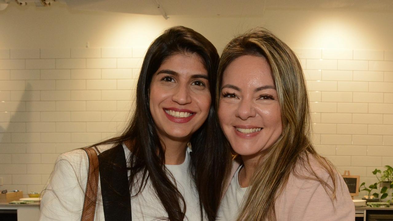 Leticia Scudeler and Thayana Inoue at opening of Australian Pacific College creative hub, Surfers Paradise. Picture: Regina King