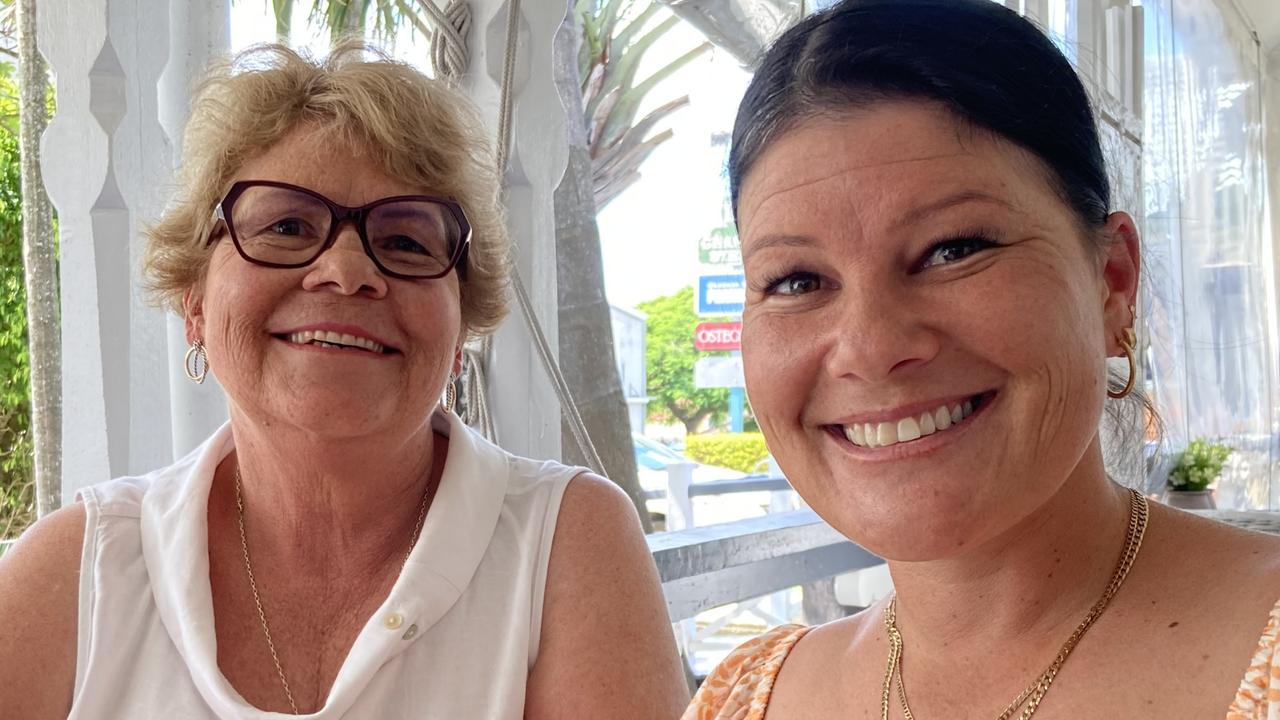 Gympie high tea for International Women's Day – Ann Whitfield and Bec I'Anson.