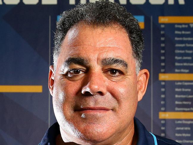 Mal Meninga will be photographed in front of the new Gold Coast Titans honor board which depicts every Gold Coast player dating back to 1988. Pics Adam Head