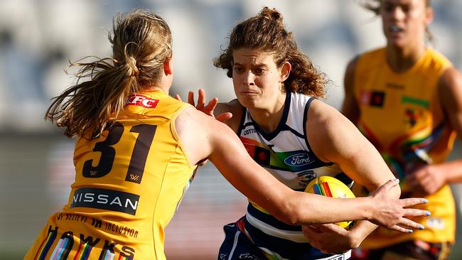 Nina Morrison starred against the Hawks on Saturday. Picture: Michael Willson/AFL Photos