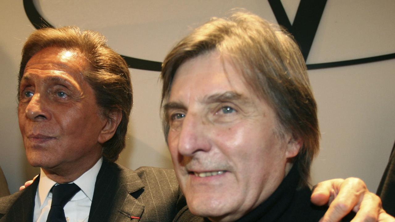 French designer Emmanuel Ungaro (right, with Italian fashion designer, Valentino) has died at the age of 86. Picture: AP