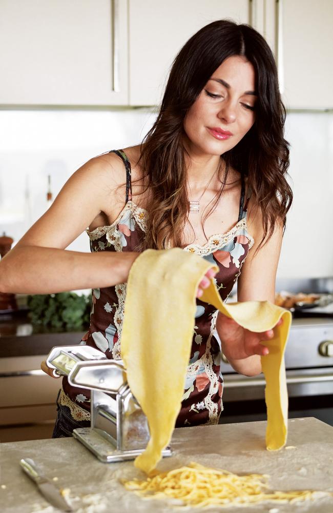 A picture of Silvia making pasta from the book Cucina. Picture: Supplied