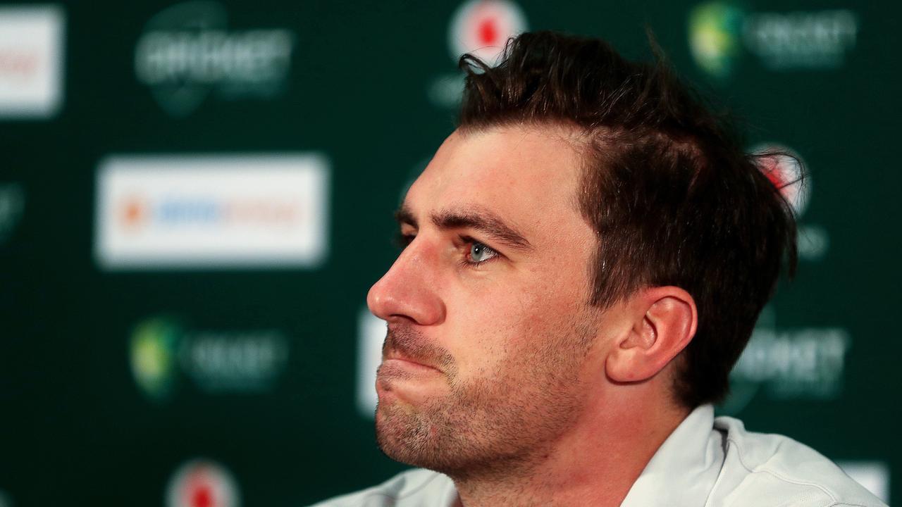 Pat Cummins is “gutted” after being forced out of the second Test in Adelaide. Picture: Sarah Reed/Getty Images