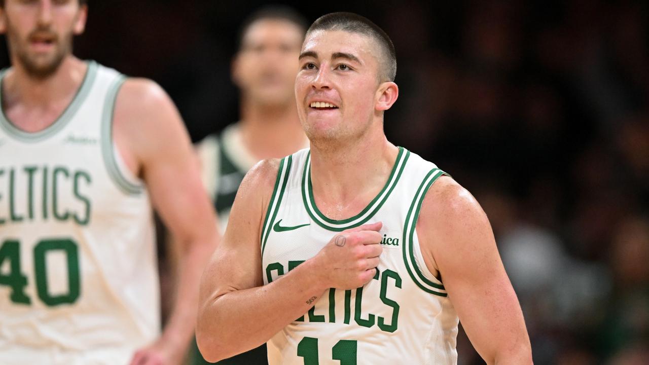 Boston’s Payton Pritchard is a flamethrower from three-point range. (Photo by Brian Fluharty/Getty Images)