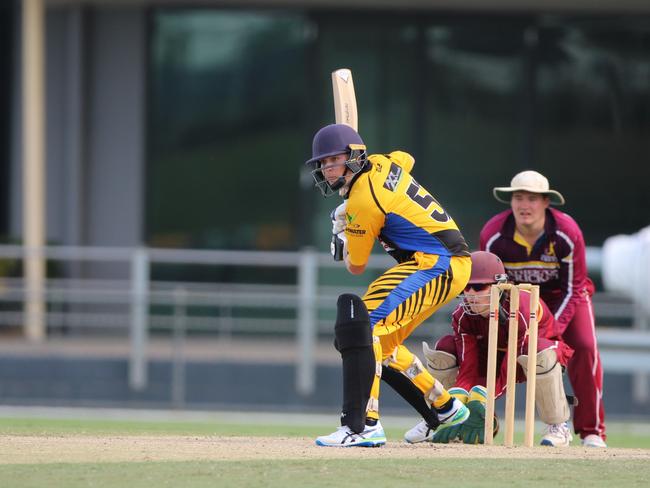 Norths Aidan Firman batting against Atherton in Cricket Far North's first grade at Cazalys Stadium. Picture: Jake Garland