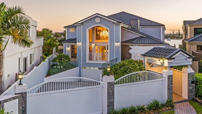 The mansion at 9 Brittanic Cres, Paradise Point, on the Sovereign Islands. Photo: Supplied