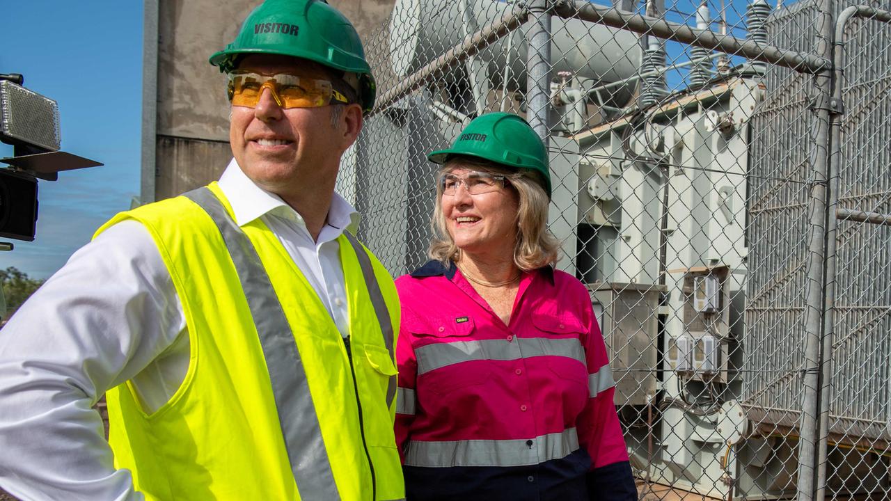 Tamboran Resources Chief Executive Joel Riddle and Chief Minister Eva Lawler. Picture: Pema Tamang Pakhrin