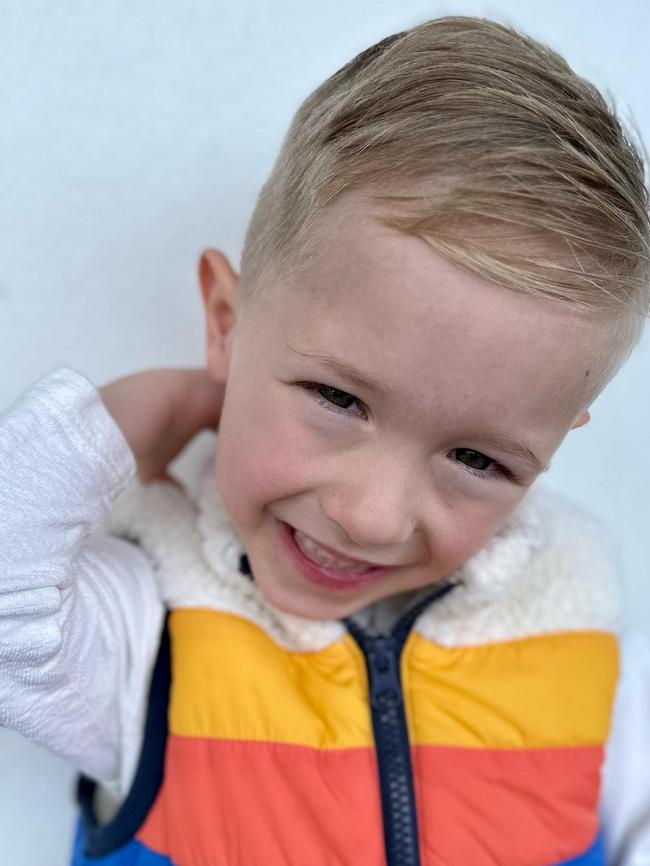 Alfie used to love going to the barber with his dad. Picture: Supplied