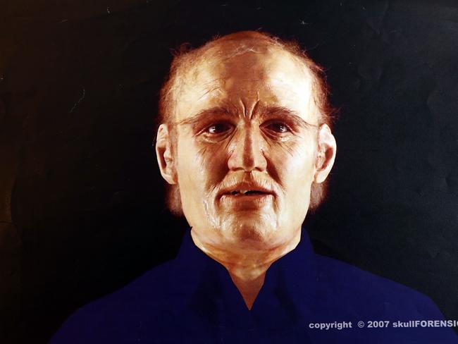 A recreation of the unidentified man found at Echo Point in 2004. The case is still unsolved. Picture: Sam Ruttyn