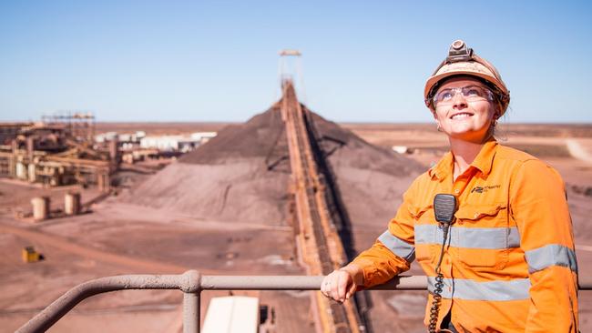 An OZ Minerals worker at the Prominent Hill mine in South Australia