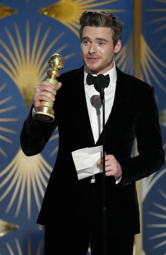 Richard Madden with his Golden Globe. Picture: AP