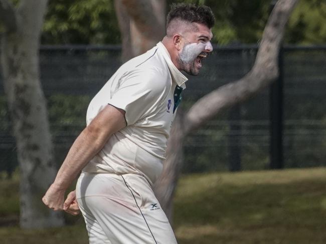 VSDCA cricket: Caulfield v Brighton. Caulfield bowler Ollie Hayes.  Picture: Valeriu Campan