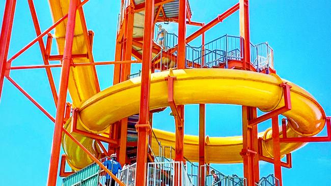 The Ballina water slide is a classic way for summer fun.