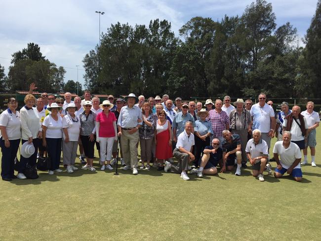 Members of the Concord RSL Bowling Club at their last day playing bowls on the greens.