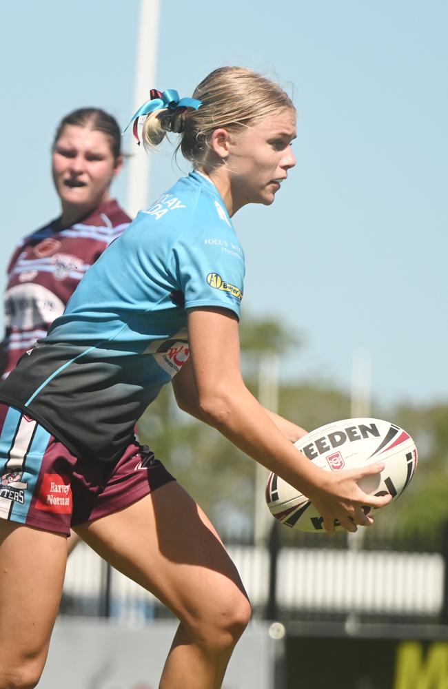 Kaitlyn Thiedeke Mackay Cutters vs Central Queensland Capras Harvey Norman U17's Saturday 8 March 2025 Picture: Michaela Harlow
