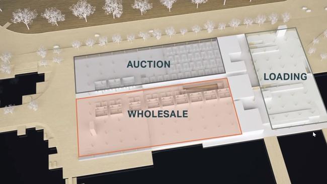 A concept site plan of the new market.