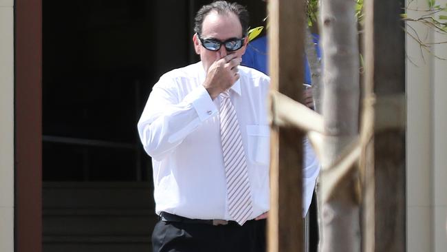 Council CEO Wayne Moran leaving a council building in Southport after attending a meeting with Gold Coast Mayor Tom Tate — long before his suspension. Picture: Mike Batterham.