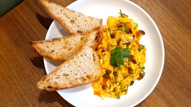 Cafe Beetroot’s Kimchi scramble is a must try dish. Picture: Supplied.