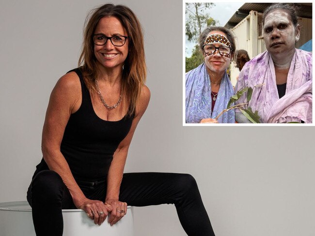 Clare Wright is the first female chair of the National Museum of Australia council. Inset: Wright, left, on country. Picture: Nadir Kinan