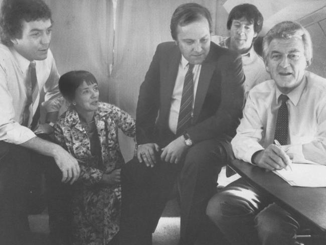 Hawke’s longest on-and-off affair was with Jean Sinclair (second left), who had become his personal assistant when he was ACTU president in 1973.