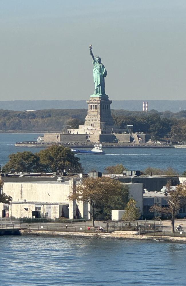 I had my very own view of the Statue of Liberty from my cruise balcony. Picture: News.com.au / Jasmine Kazlauskas