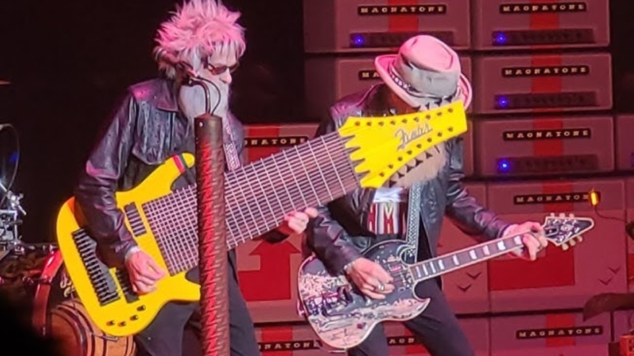 ZZ Top bassist Elwood Francis with his 17-string guitar. Picture: YouTube