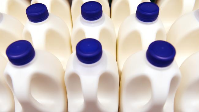 Bottles of A2 milk are displayed in a fridge in Sydney on Tuesday, Nov. 22, 2016. The A2 Milk Company will today be holding their Annual General Meeting. (AAP Image/Paul Miller) NO ARCHIVING