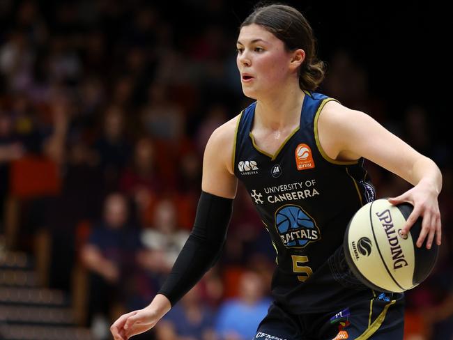 Jade Melbourne of the Capitals in action during the WNBL match between UC Capitals and Melbourne Boomers at National Convention Centre back in February. Photo: Mark Nolan/Getty Images.
