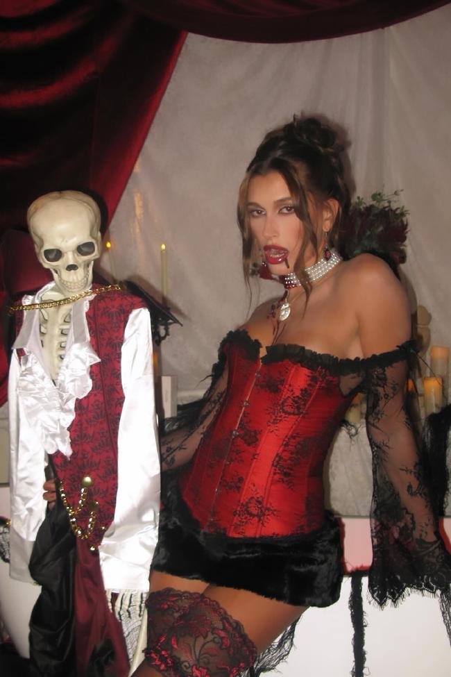 Image credit: Instagram.com/haileybieberinstagram/haileybieberWhen it comes to Halloween, celebrities are never ones to miss. Whether you consider Halloween as your favourite holiday or you’ve retired from trick-or-treating, there’s no denying that Halloween is a fun time. The creativity, flair, and magic is what we anticipate as celebrities ardently prepare and debut their costumes during the spooky season. It’s become a revered event for celebrities, with the stakes rising every year to bring a fresh, tasteful ensemble to everyone’s feeds. Whilst some narrow their decision to one costume for Halloween day, others go all out, treating Halloween as a week-long festivity with an entire runway collection of costumes.In the world of costumes, it’s either glamour, horror or a subtle blend of both. Last year we were spoiled with choice, with Kylie Jenner providing us three costumes from Elvira to the Bride of Frankenstein. Sarah Michelle Gellar gave us a lovely lilac cape and plaid skirt moment, referencing her film Do Revenge.This year, the stars did not hold back. Embracing both sides of the spectrum was Hailey Bieber who is a veteran in Halloween dress-up. On one occasion she appeared in a sexy lace corset, micro mini skirt, pearls, and a drop of blood at the corner of her mouth, embodying an alluring vampire. On a more preppy note, she turned to ‘90s Rachel Green for inspiration wearing a plaid mini skirt, turtleneck, white socks and loafers.Scroll down to see what celebrities wore to Halloween in 2023.Sign up to the Vogue newsletter