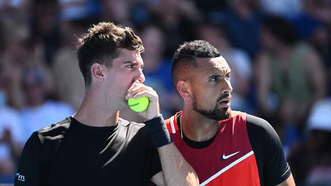 The Special K dynamic duo were on fire agains Tim Puetz and Michael Venus, and had the crowd on their side from the get go. Picture: Getty Images.