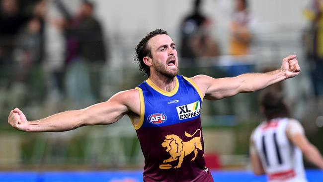 Rhys Mathieson has been in and out of Brisbane’s senior side this season. Picture: Bradley Kanaris/AFL Photos/via Getty Images