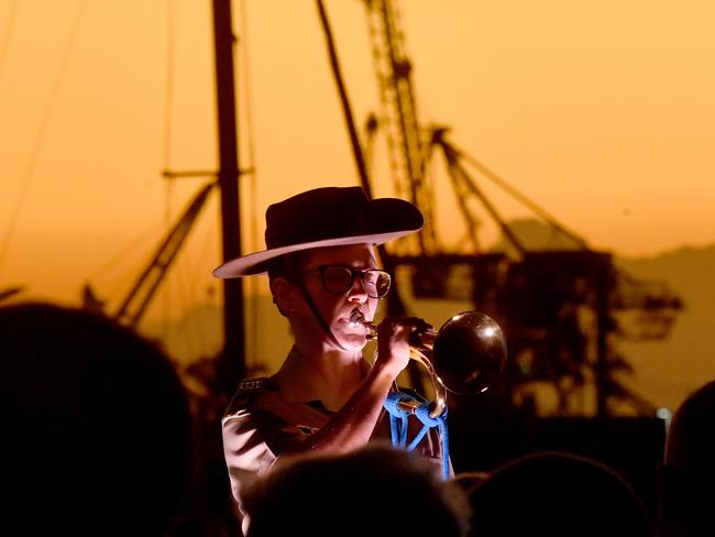 Anzac Day 2025. Dawn service Anzac Park Townsville. Musician Dani Rich. Picture: Evan Morgan