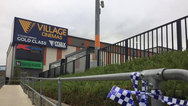 Police tape at the scene of a violent brawl involving around 30 teenage girls and young women at Westfield Fountain Gate.